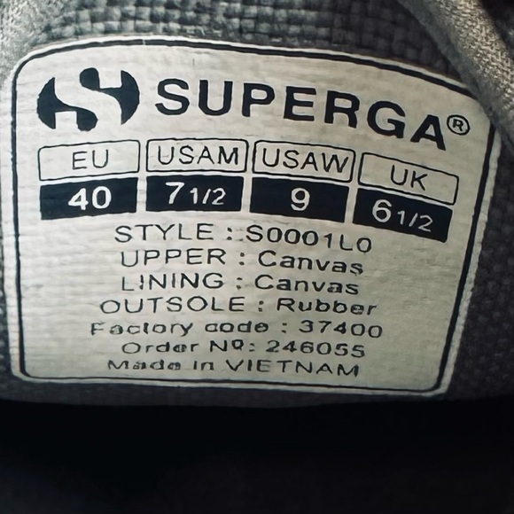 Superga Platform Sneakers Grey Lace Up - size 9 - Picture 14 of 16